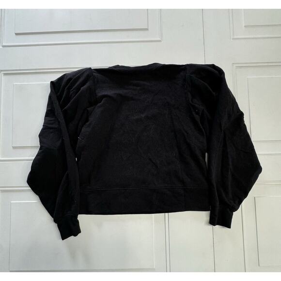 Antonio Melani Cropped Shoulder Padded Sweatshirt -Cotton Blend - Black XS - Picture 3 of 5